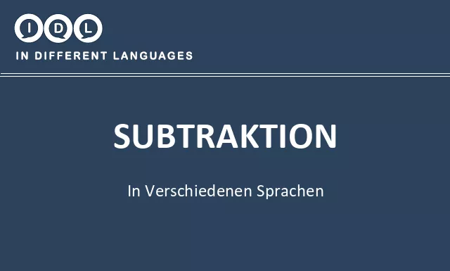 Subtraktion in verschiedenen sprachen - Bild