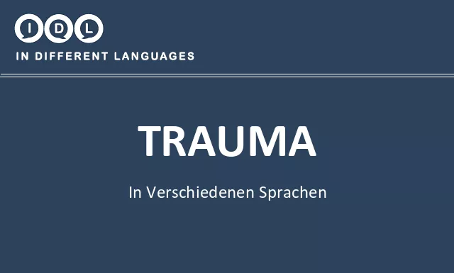 Trauma in verschiedenen sprachen - Bild