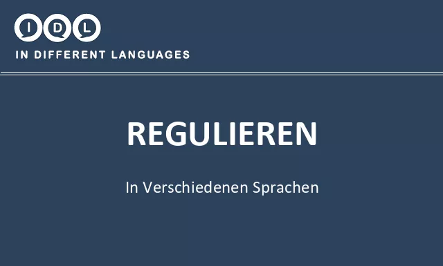 Regulieren in verschiedenen sprachen - Bild
