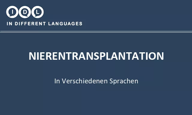 Nierentransplantation in verschiedenen sprachen - Bild