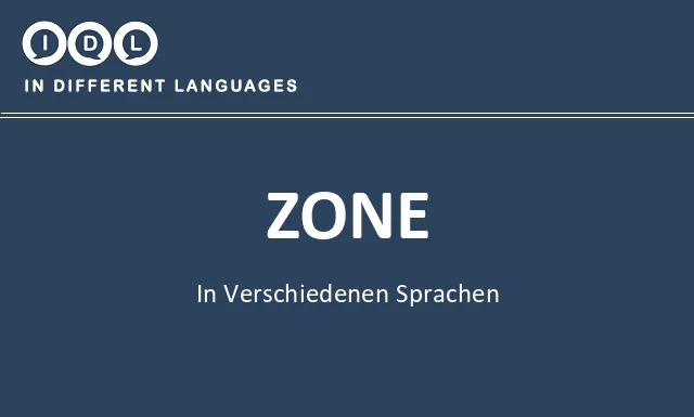 Zone in verschiedenen sprachen - Bild