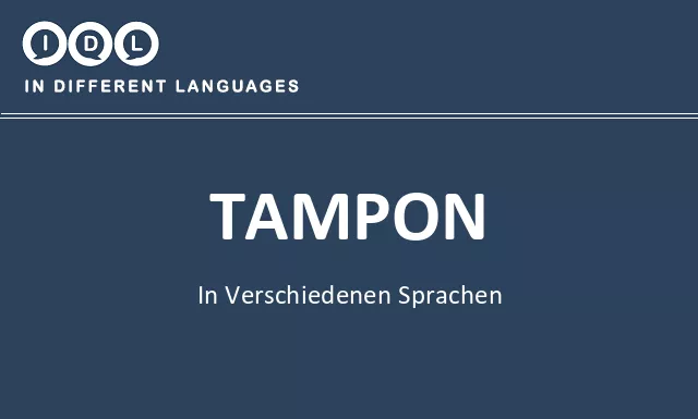 Tampon in verschiedenen sprachen - Bild