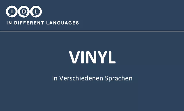 Vinyl in verschiedenen sprachen - Bild