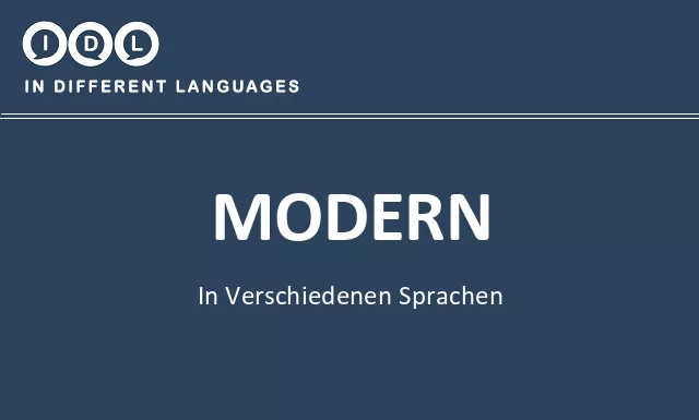 Modern in verschiedenen sprachen - Bild