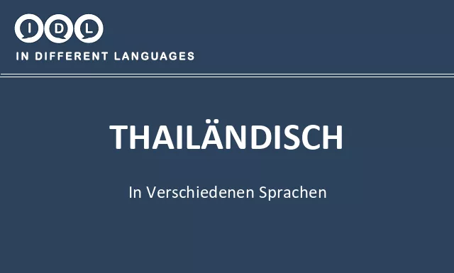 Thailändisch in verschiedenen sprachen - Bild