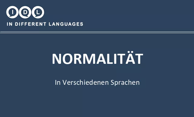 Normalität in verschiedenen sprachen - Bild