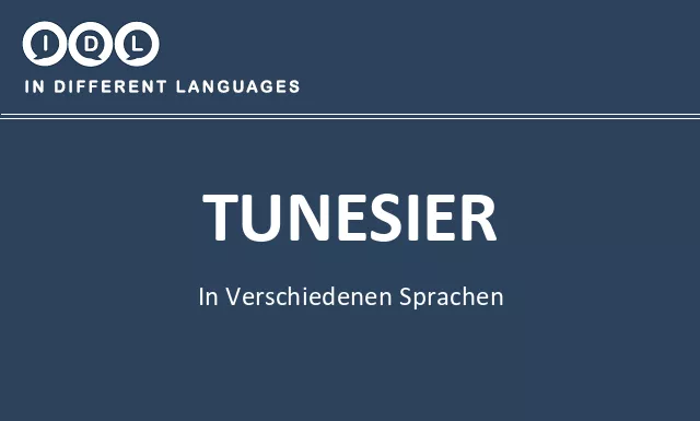 Tunesier in verschiedenen sprachen - Bild