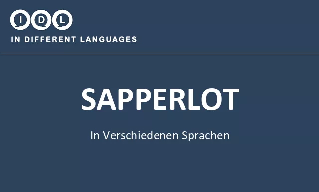 Sapperlot in verschiedenen sprachen - Bild
