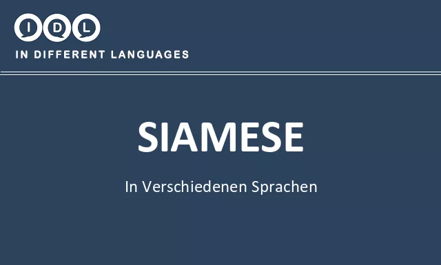 Siamese in verschiedenen sprachen - Bild