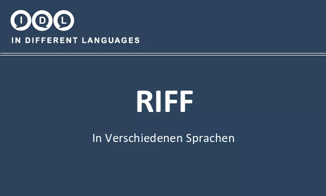 Riff in verschiedenen sprachen - Bild