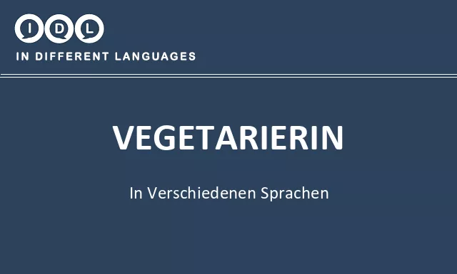 Vegetarierin in verschiedenen sprachen - Bild