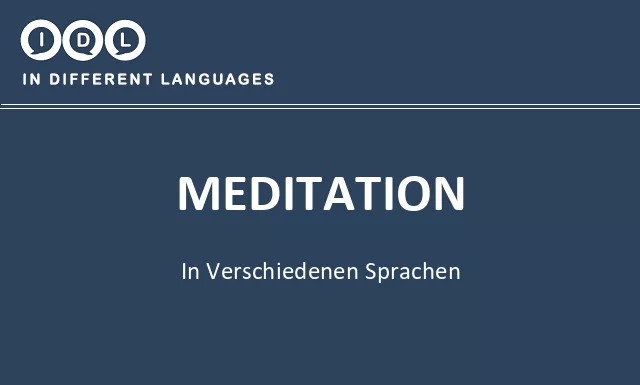 Meditation in verschiedenen sprachen - Bild