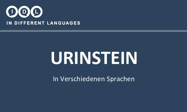 Urinstein in verschiedenen sprachen - Bild
