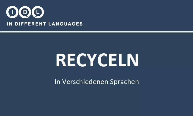 Recyceln in verschiedenen sprachen - Bild