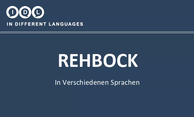 Rehbock in verschiedenen sprachen - Bild