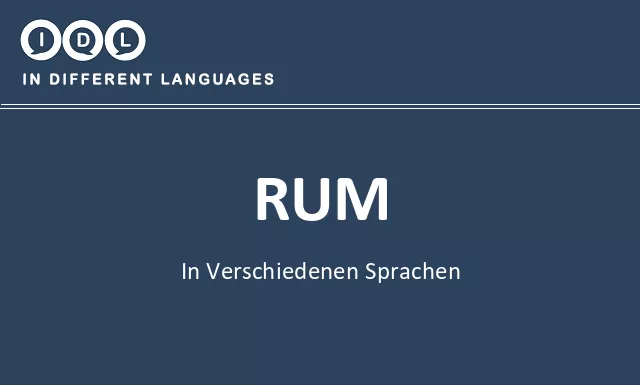 Rum in verschiedenen sprachen - Bild