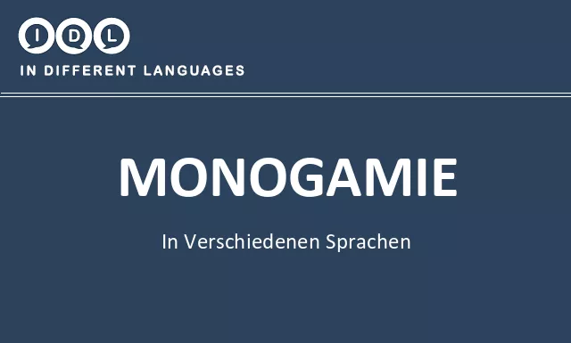 Monogamie in verschiedenen sprachen - Bild