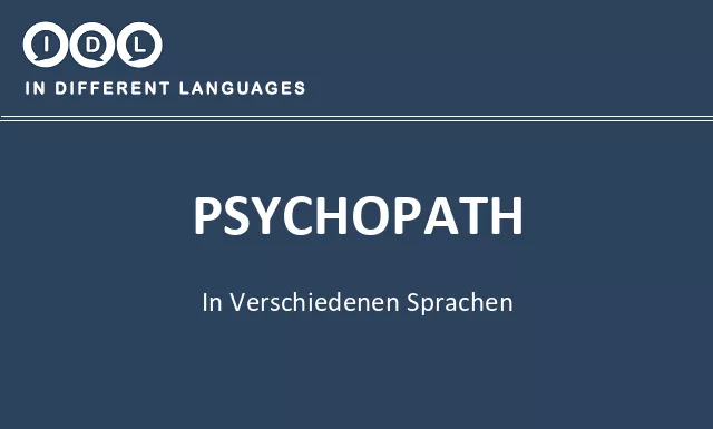 Psychopath in verschiedenen sprachen - Bild