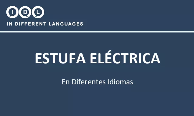 Estufa eléctrica en diferentes idiomas - Imagen