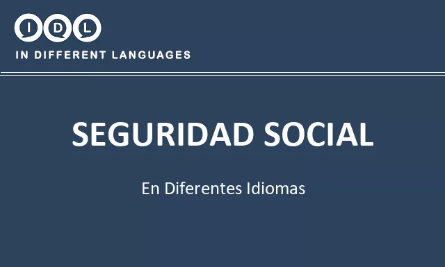 Seguridad social en diferentes idiomas - Imagen