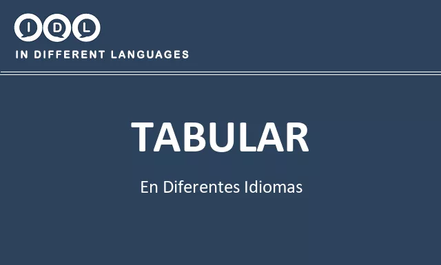 Tabular en diferentes idiomas - Imagen