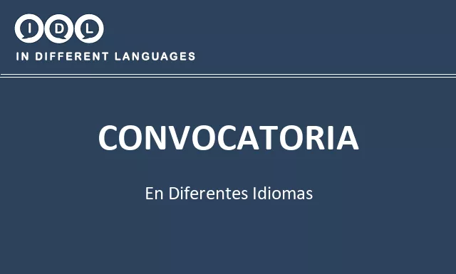 Convocatoria en diferentes idiomas - Imagen