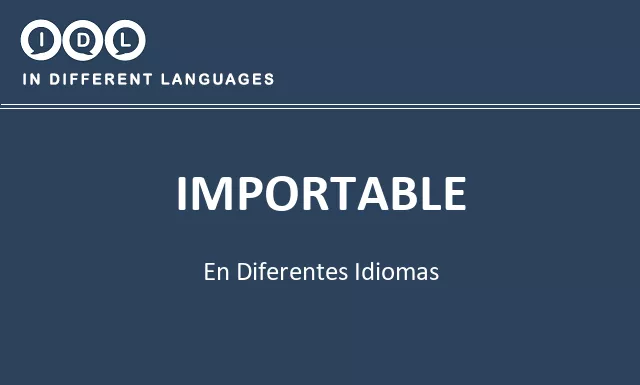 Importable en diferentes idiomas - Imagen