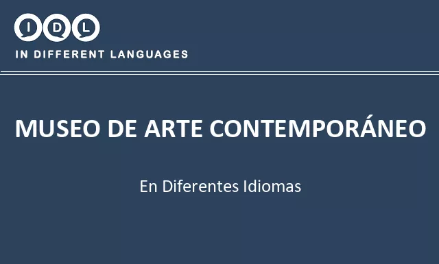 Museo de arte contemporáneo en diferentes idiomas - Imagen