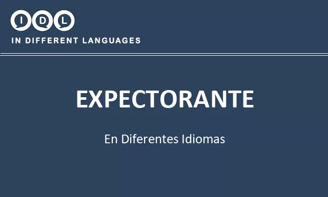 Expectorante en diferentes idiomas - Imagen