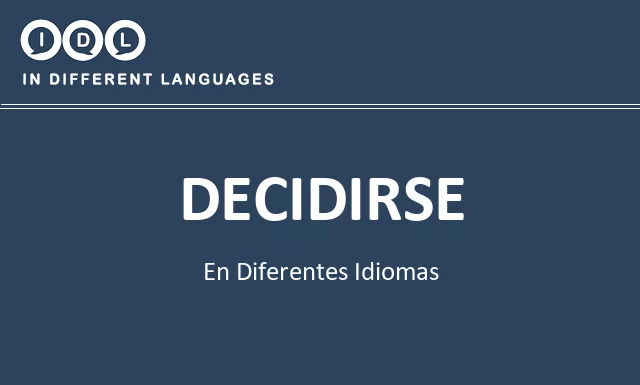 Decidirse en diferentes idiomas - Imagen