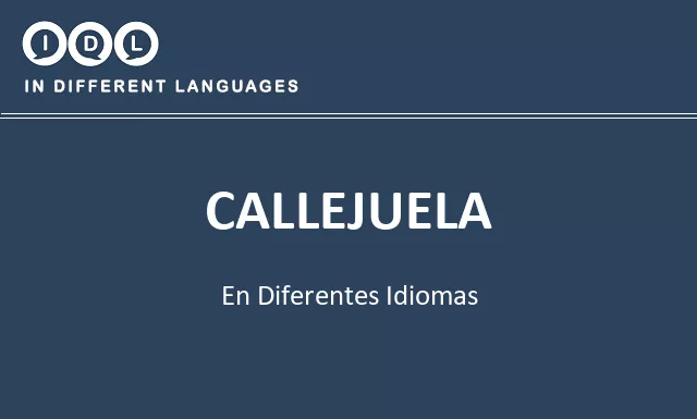 Callejuela en diferentes idiomas - Imagen