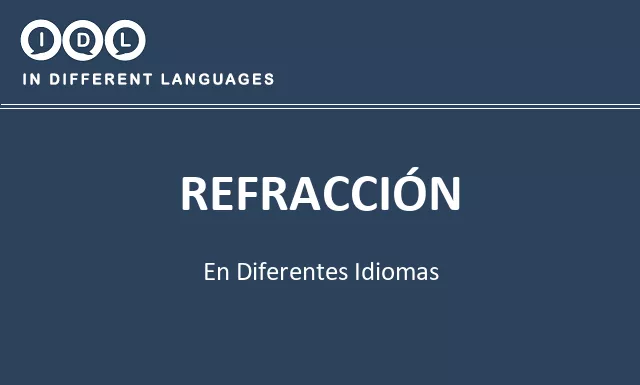 Refracción en diferentes idiomas - Imagen