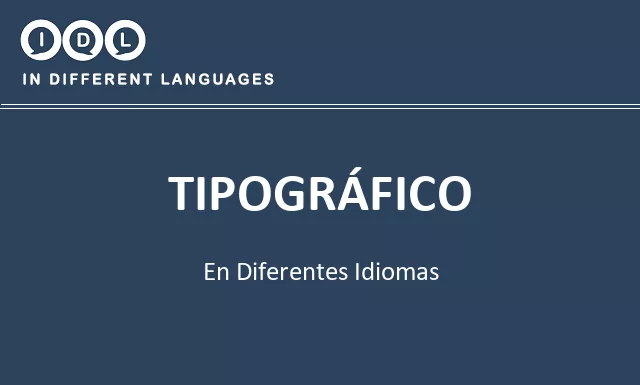 Tipográfico en diferentes idiomas - Imagen