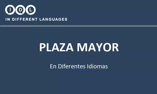Plaza mayor en diferentes idiomas - Imagen