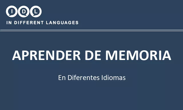 Aprender de memoria en diferentes idiomas - Imagen