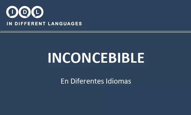 Inconcebible en diferentes idiomas - Imagen