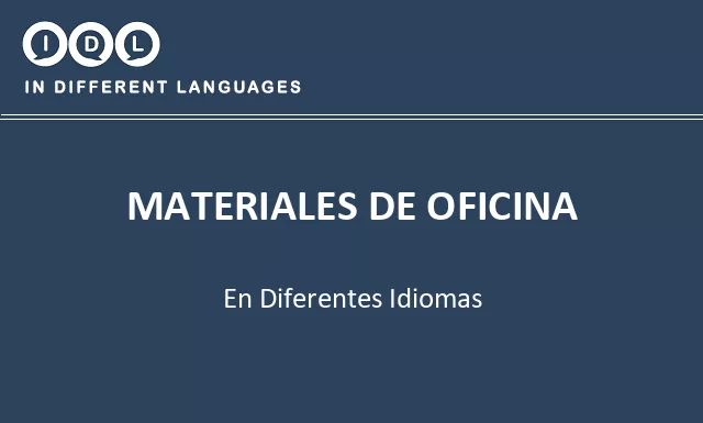 Materiales de oficina en diferentes idiomas - Imagen