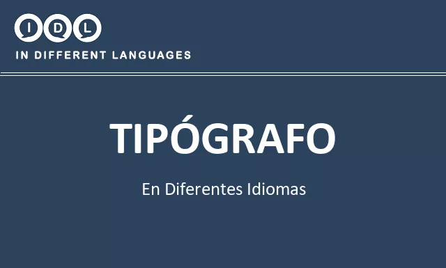 Tipógrafo en diferentes idiomas - Imagen
