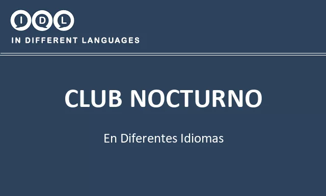 Club nocturno en diferentes idiomas - Imagen