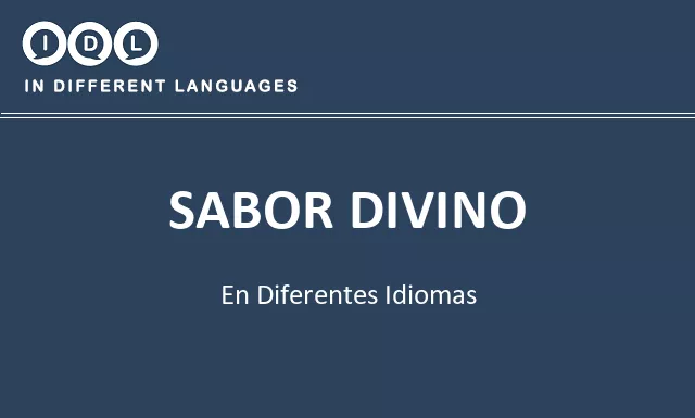 Sabor divino en diferentes idiomas - Imagen