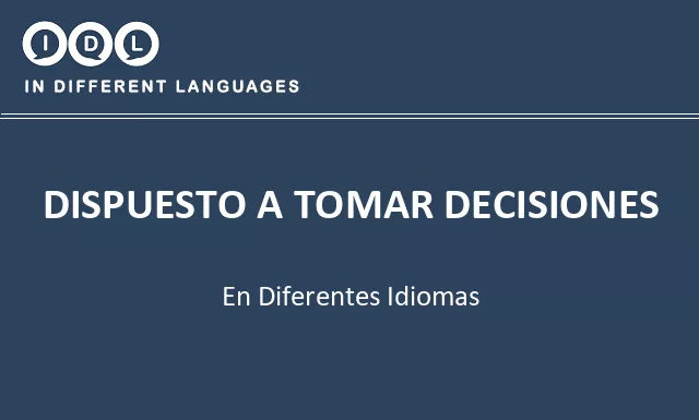 Dispuesto a tomar decisiones en diferentes idiomas - Imagen