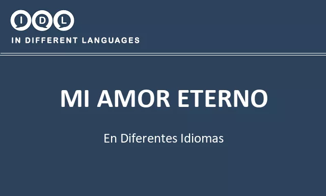 Mi amor eterno en diferentes idiomas - Imagen