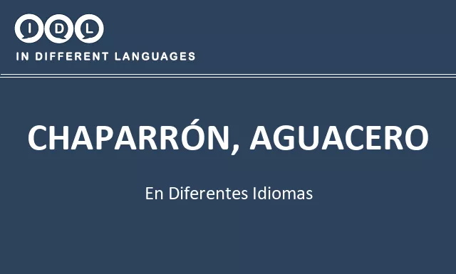 Chaparrón, aguacero en diferentes idiomas - Imagen