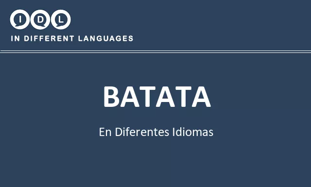 Batata en diferentes idiomas - Imagen