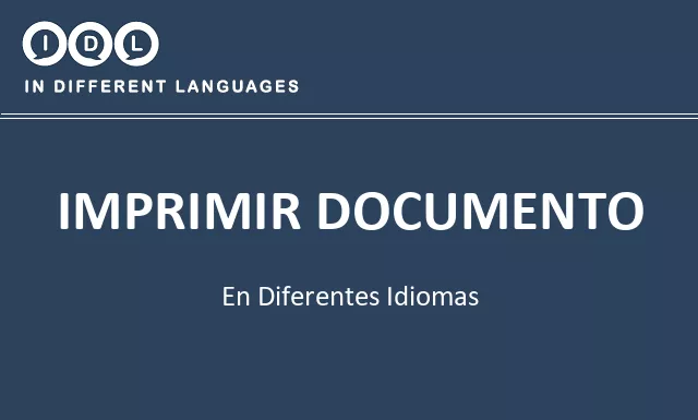 Imprimir documento en diferentes idiomas - Imagen