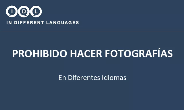Prohibido hacer fotografías en diferentes idiomas - Imagen