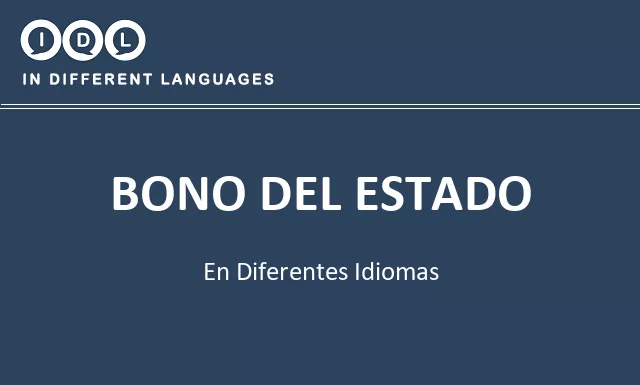 Bono del estado en diferentes idiomas - Imagen