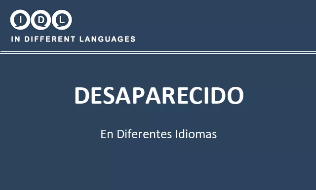 Desaparecido en diferentes idiomas - Imagen