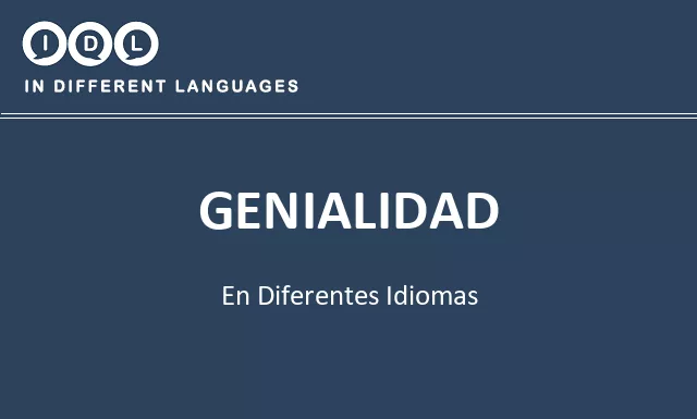 Genialidad en diferentes idiomas - Imagen