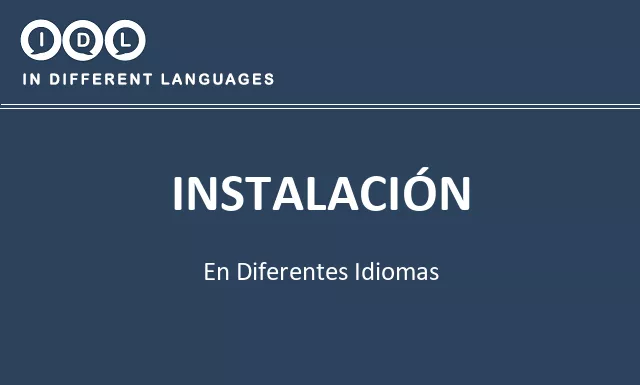Instalación en diferentes idiomas - Imagen